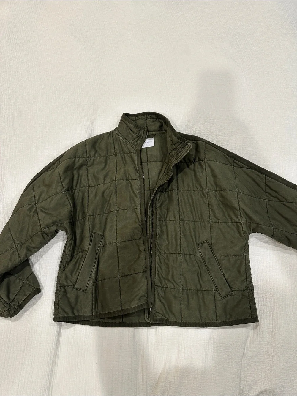 Little Moon Olive Green Quilted Jacket